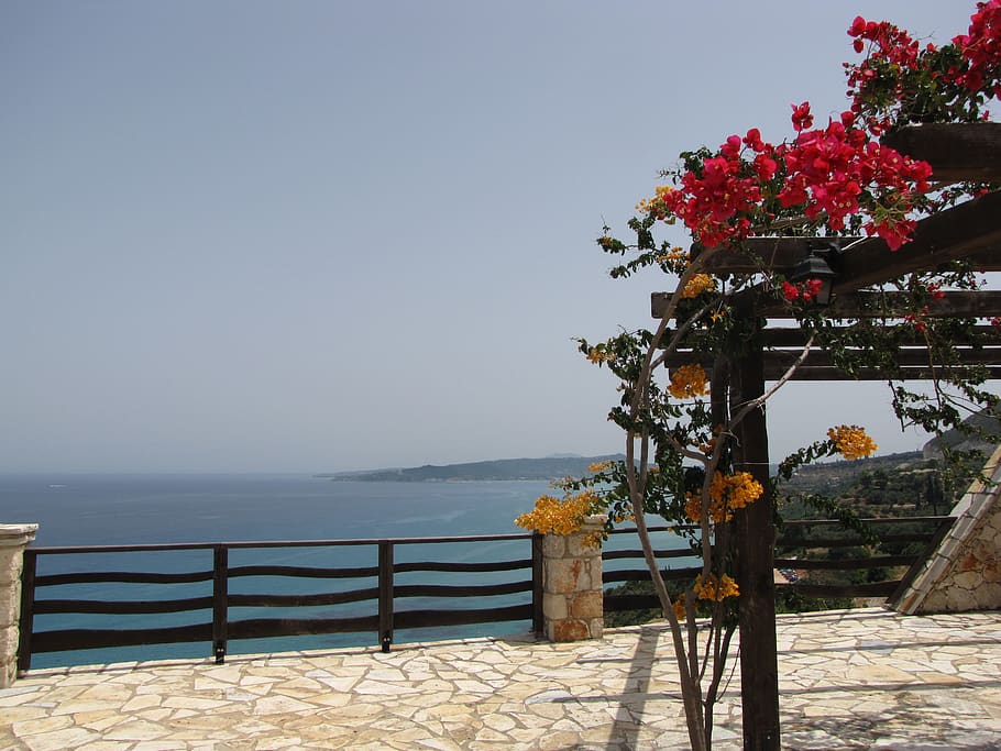 greece, zakynthos, sky, water, sea, plant, nature, beauty in nature HD wallpaper