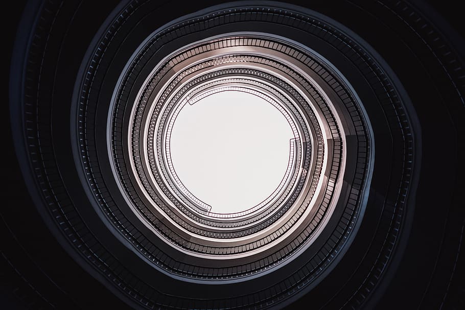 dark, spiral, abstract, circle, geometric shape, no people HD wallpaper