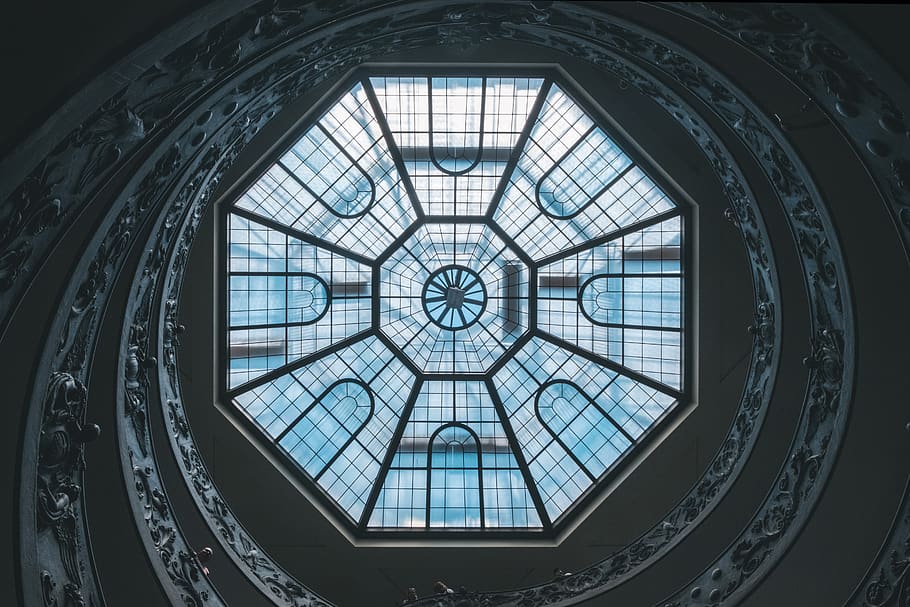 low angle photography of glass ceiling, vatican city, architecture
