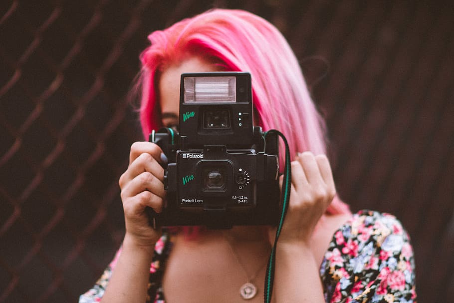 Woman Taking Photo, camera, electronics, person, one person, technology HD wallpaper