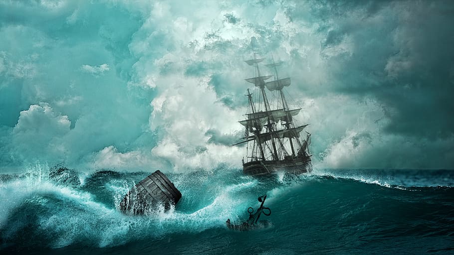 storm, stormy, ship, cruise, boat, nature, sea, deep, water, HD wallpaper