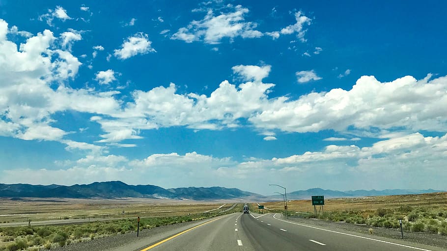 mountain, sky, interstate, road, transportation, cloud - sky HD wallpaper