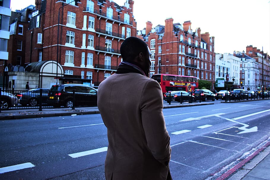 london, england, pedestrian, behind, street, lone, person, casual, HD wallpaper