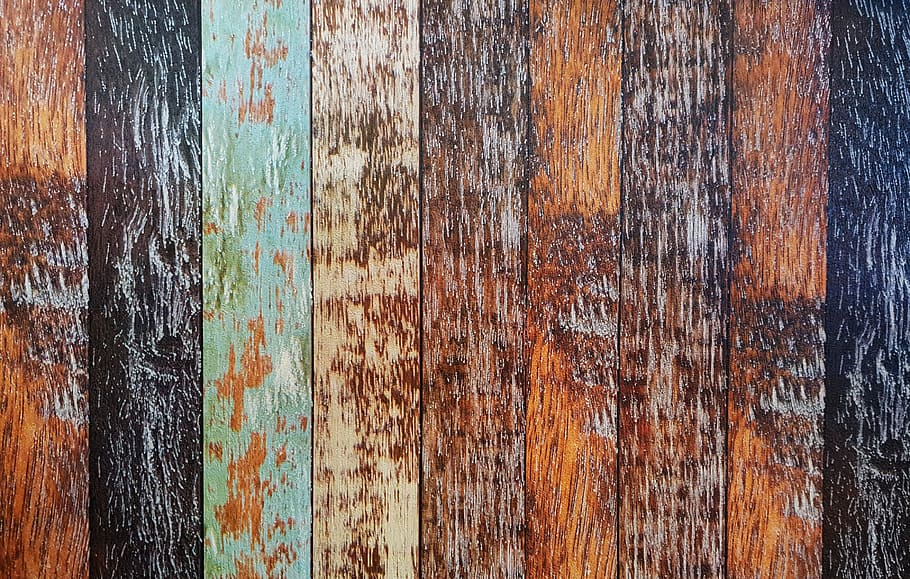 Assorted-colored Wooden Planks, background, brown, carpentry HD wallpaper