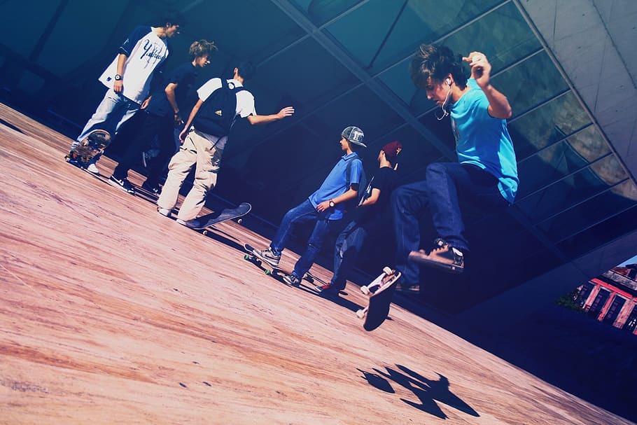 skate, skater, jump, people, young, boy, boys, urban, real people HD wallpaper