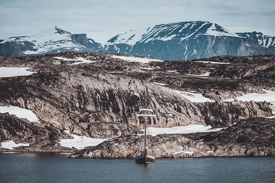 boat docking near mountain, outdoors, nature, ice, snow, glacier HD wallpaper