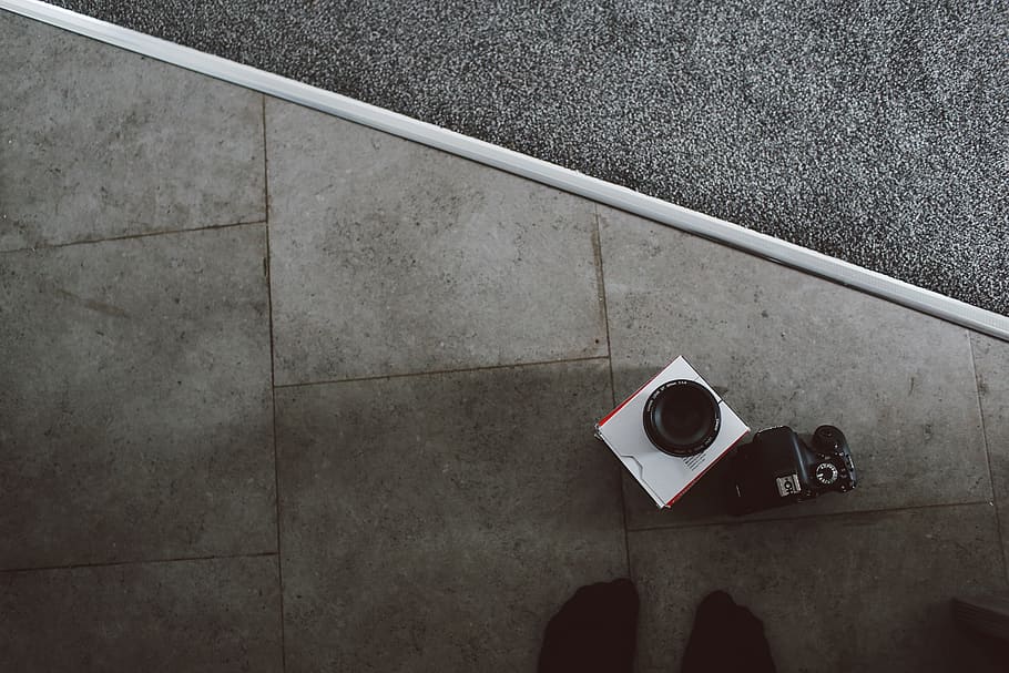 camera, lens, canon, low section, high angle view, one person HD wallpaper