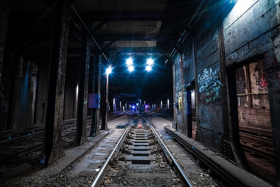 train railway underground, rail transportation, railroad track HD wallpaper