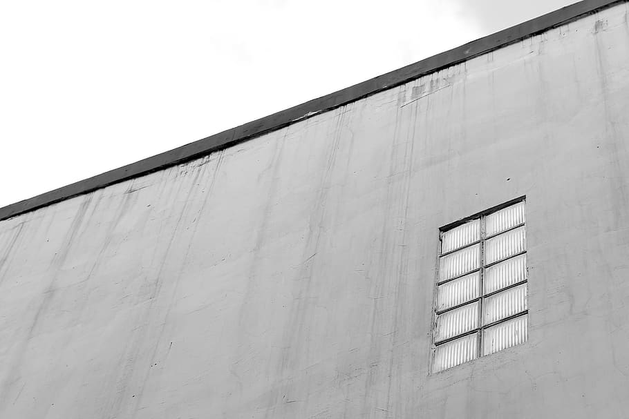 house, window, glass, wall, black and white, juxtaposition, HD wallpaper