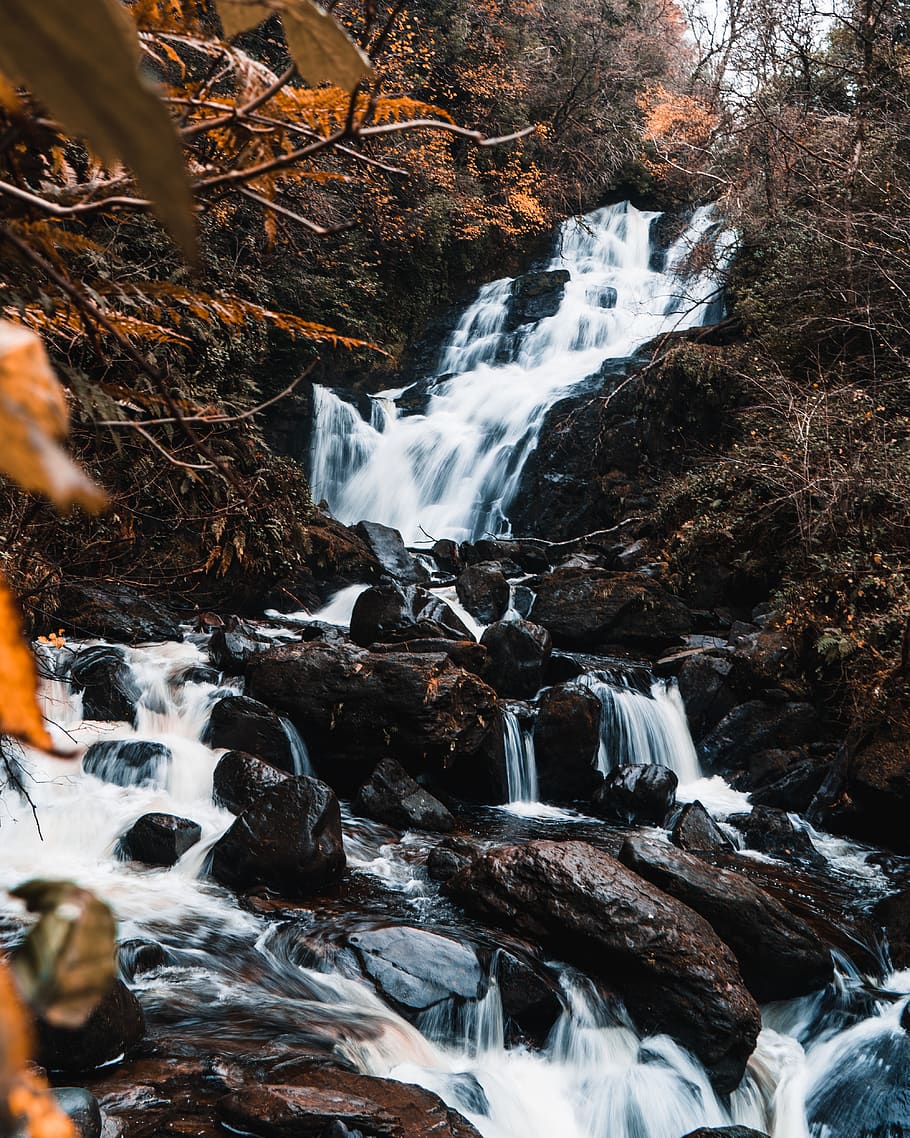 river during daytime, water, motion, flowing water, rock, long exposure HD wallpaper