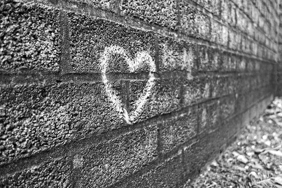 graffiti, wall, heart, drawing, pictogram, chalk, love, symbol, HD wallpaper