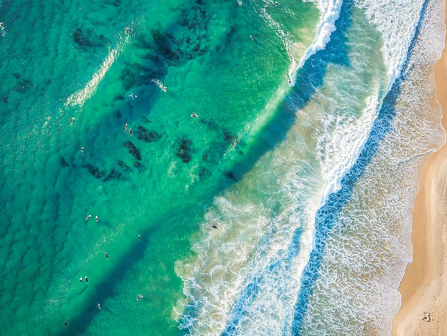 Bird's Eye Photography Of Body Of Water Near Shore, aerial photography