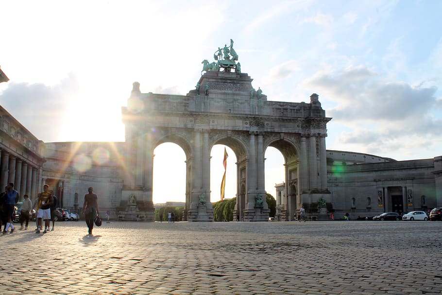 belgium, brussels, parc du cinquantenaire, belgique, park, parc cinquantenaire, HD wallpaper