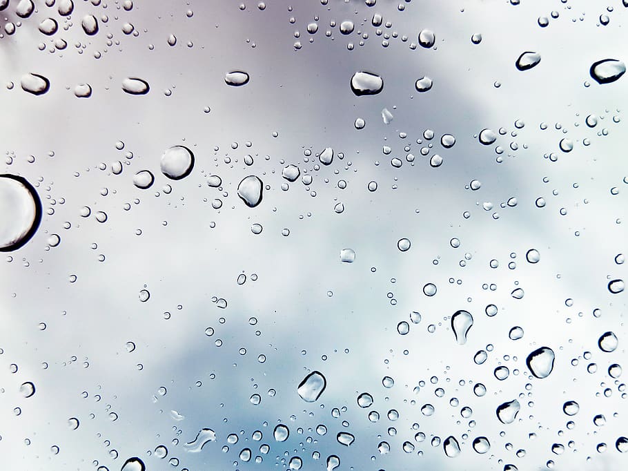 water droplets, wet, window, rain, backgrounds, glass - material HD wallpaper