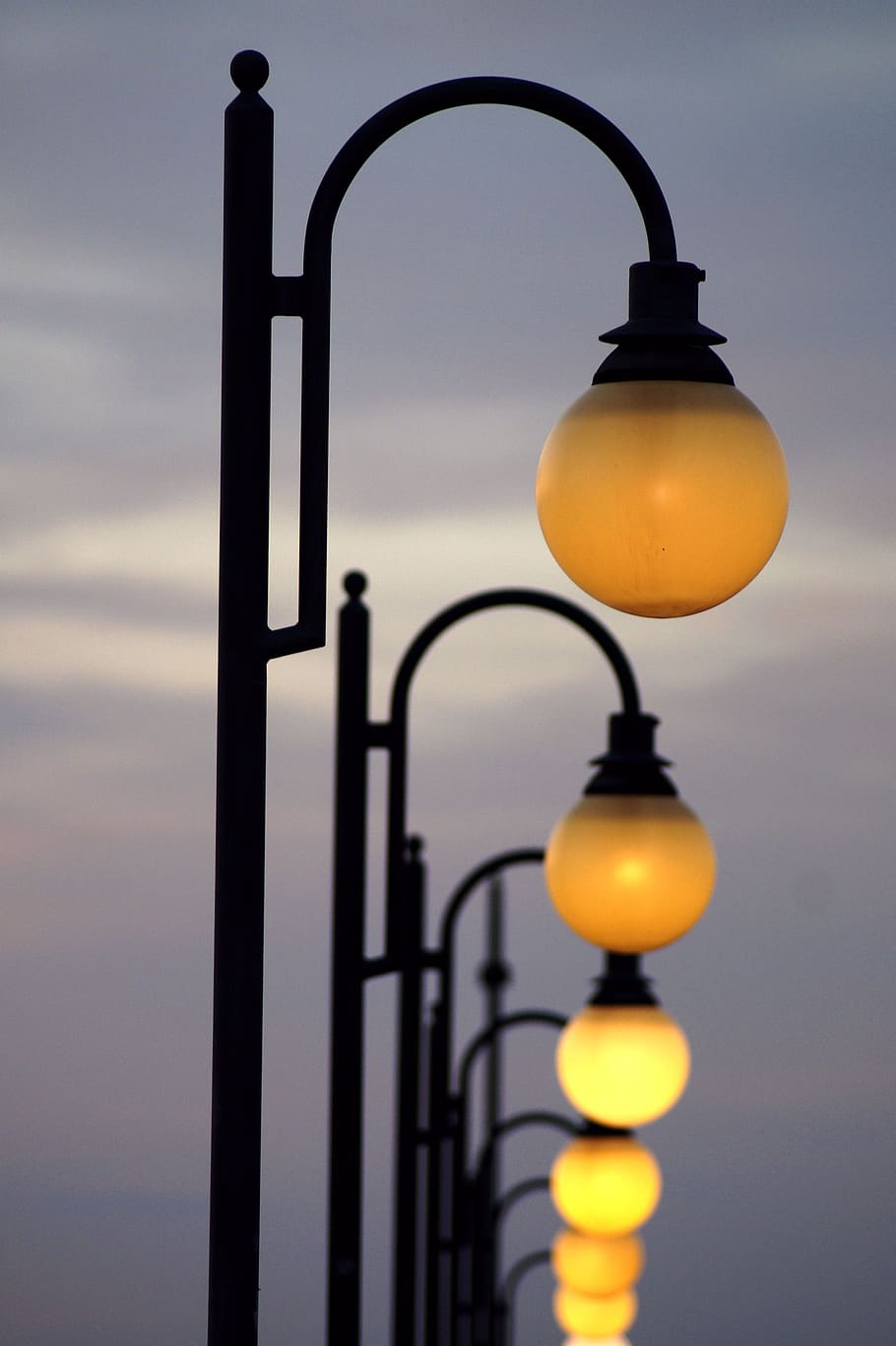 lanterns, light, evening, dark, sky, lighting equipment, street light, HD wallpaper