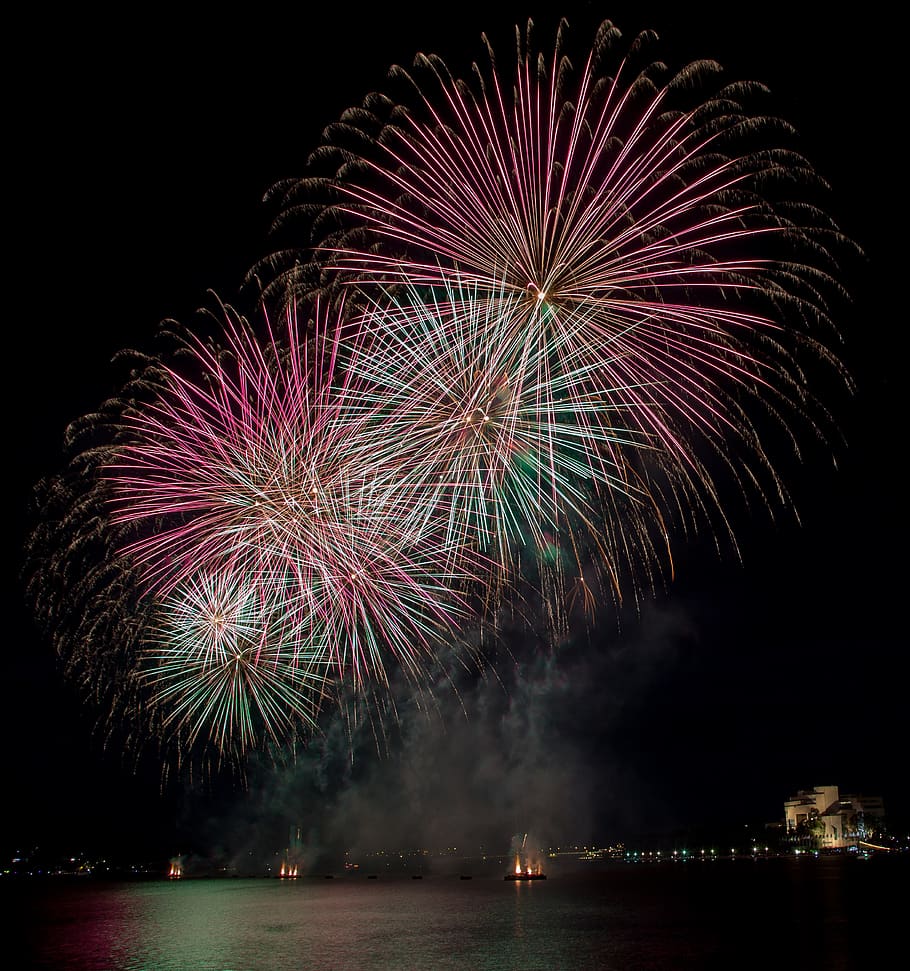 australia, canberra, firework, illuminated, firework display HD wallpaper