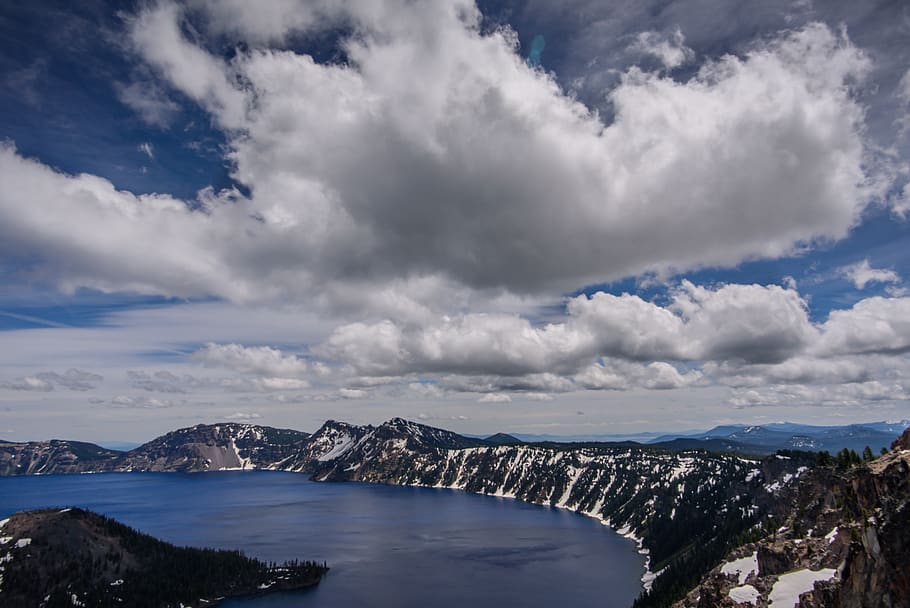 cloud, lake, water, cloudy, cloudscape, cloud - sky, scenics - nature HD wallpaper