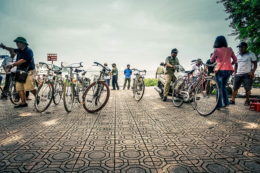 bicycle, transportation, land vehicle, men, real people, mode of transportation HD wallpaper
