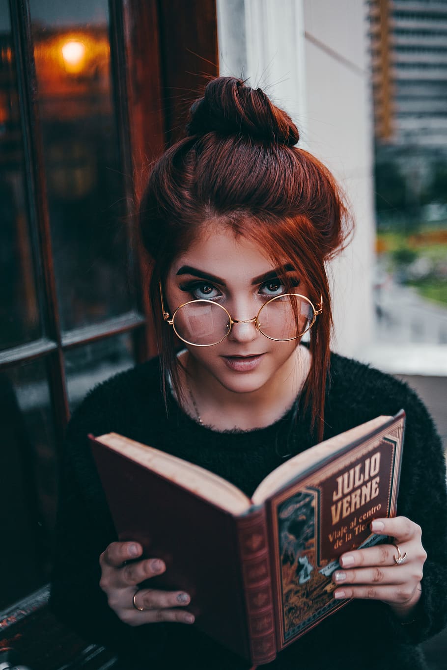 woman holding book, human, person, accessories, glasses, accessory HD wallpaper