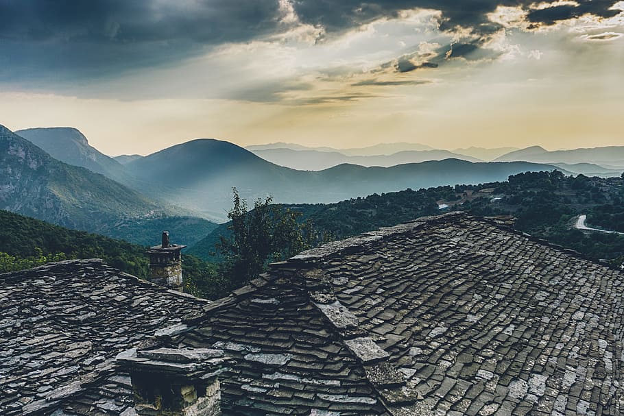 Aerial View of Buildings Under Cloudy Sky, adventure, architecture HD wallpaper