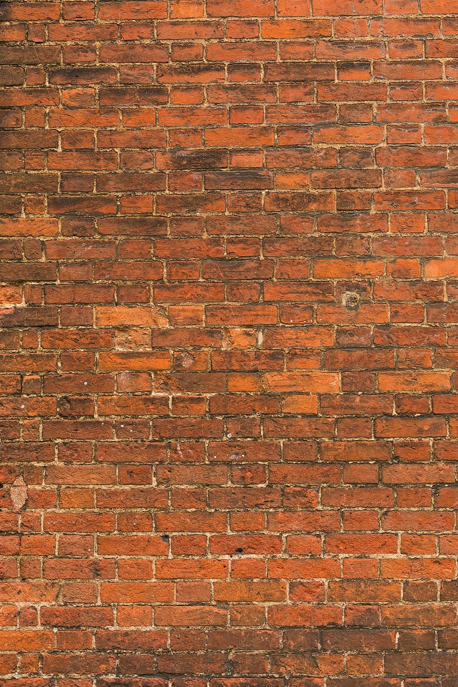 wall, bricks, grout, patterns, textures, orange, vermilion HD wallpaper