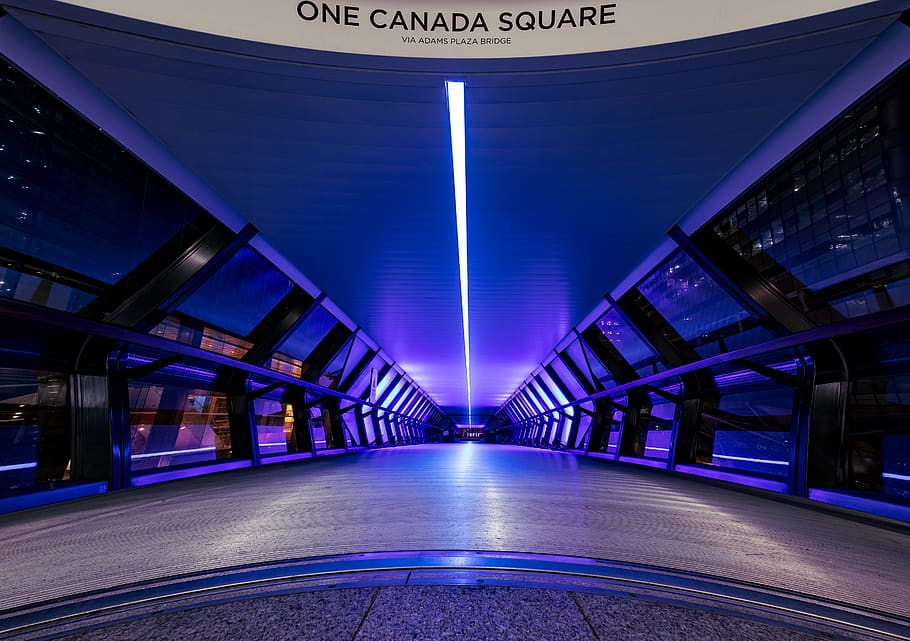 One Canada Square, light, lighting, ornament, pattern, corridor HD wallpaper