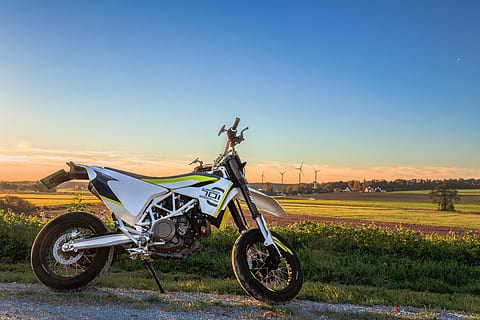 motorcycle, 701, hdr, autumn, high quality, husqvarna, nature HD wallpaper