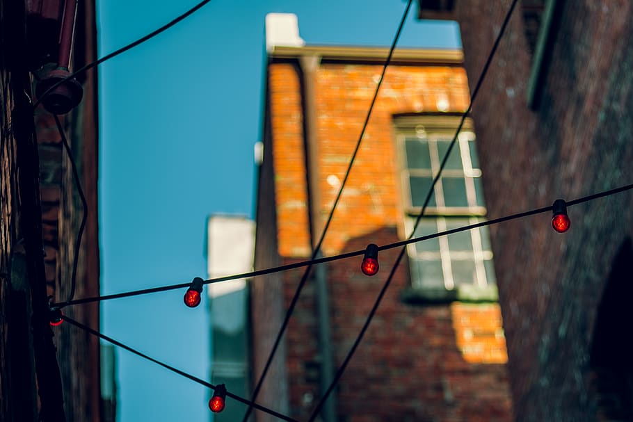 architecture, blur, buildings, bulbs, color, daylight, electricity HD wallpaper