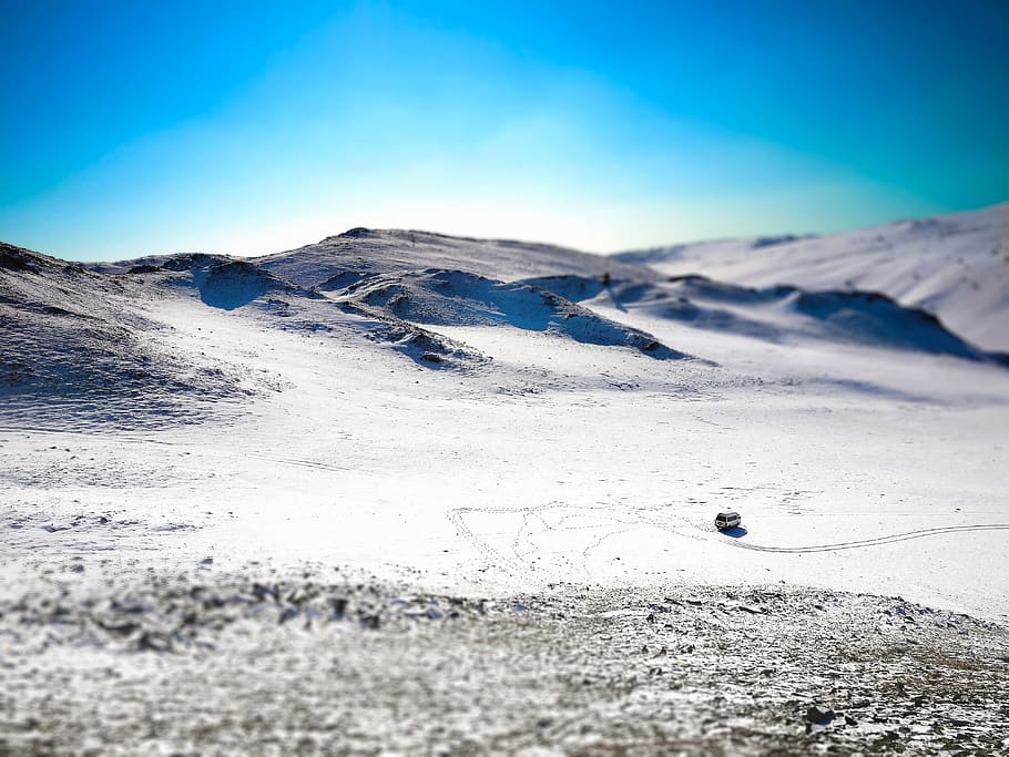 White Desert Field Wallpaper, altitude, blue sky, clouds, cold HD wallpaper