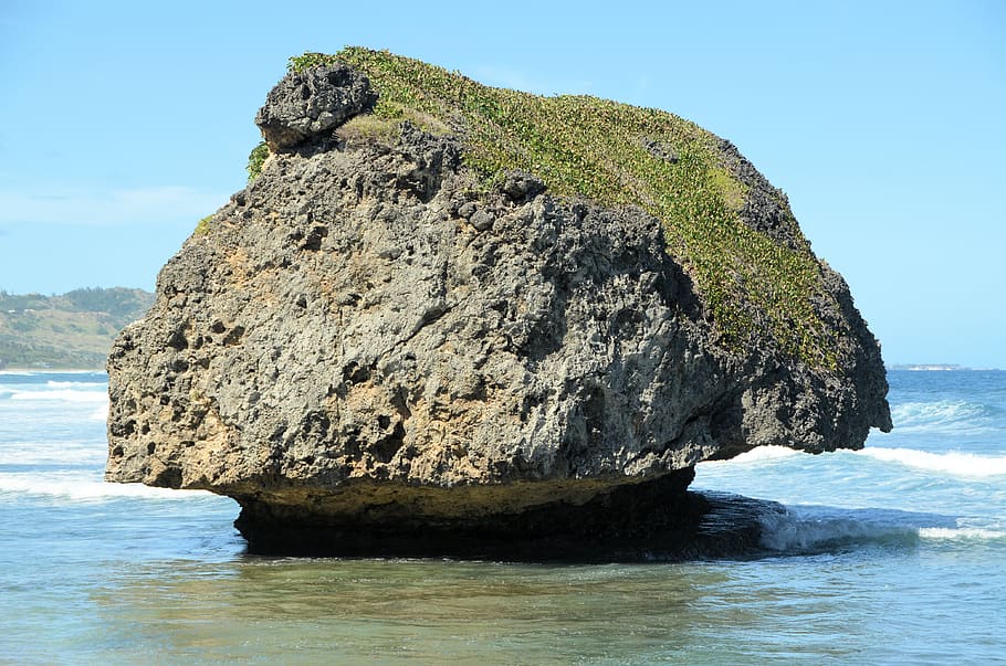 sea, rock, rock - object, water, solid, beauty in nature, rock formation HD wallpaper
