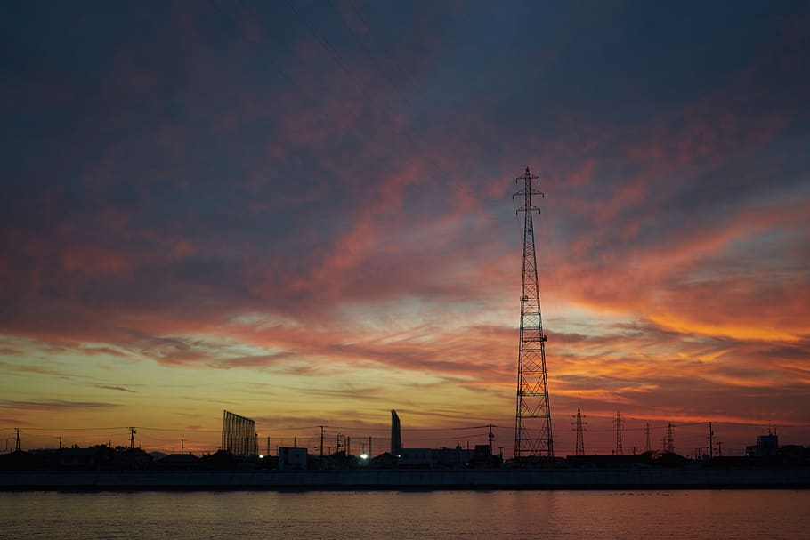 sea, sky, cloud, sunset, landscape, architecture, built structure HD wallpaper