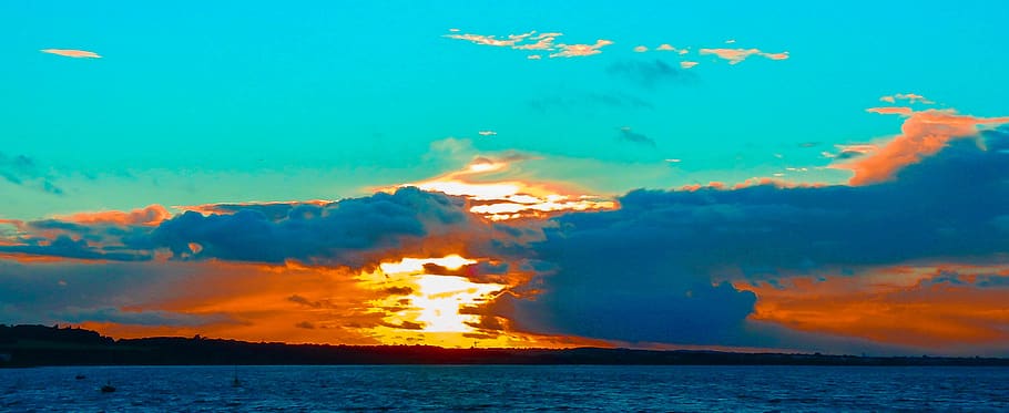 water, sea, sky, cloud - sky, nature, volcano, lava, beauty in nature HD wallpaper