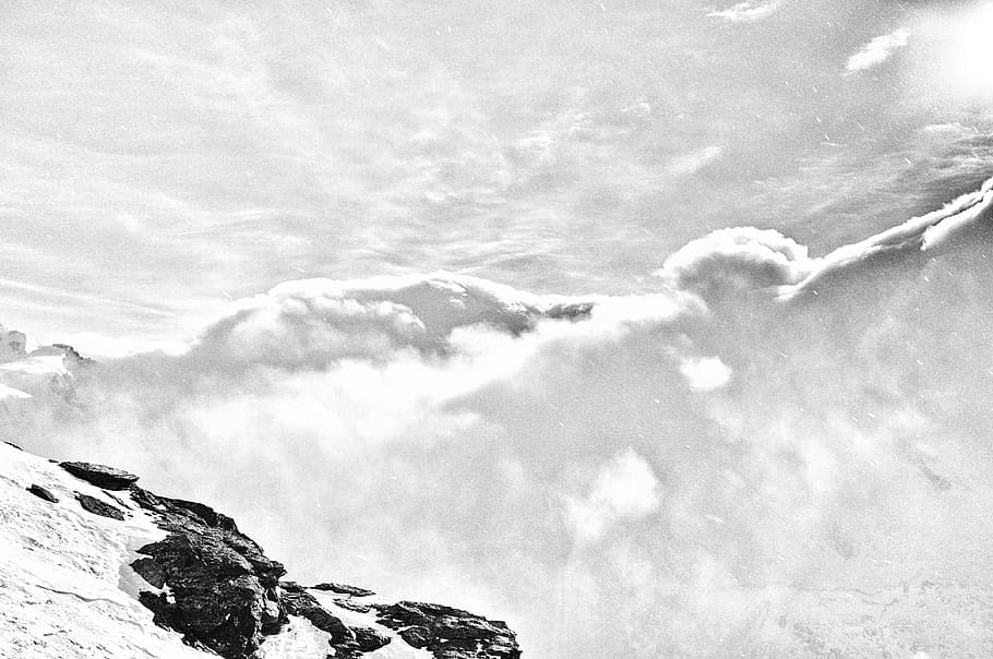 cloud, sky, cloudy, nature, landscape, ice, snow, mountain HD wallpaper