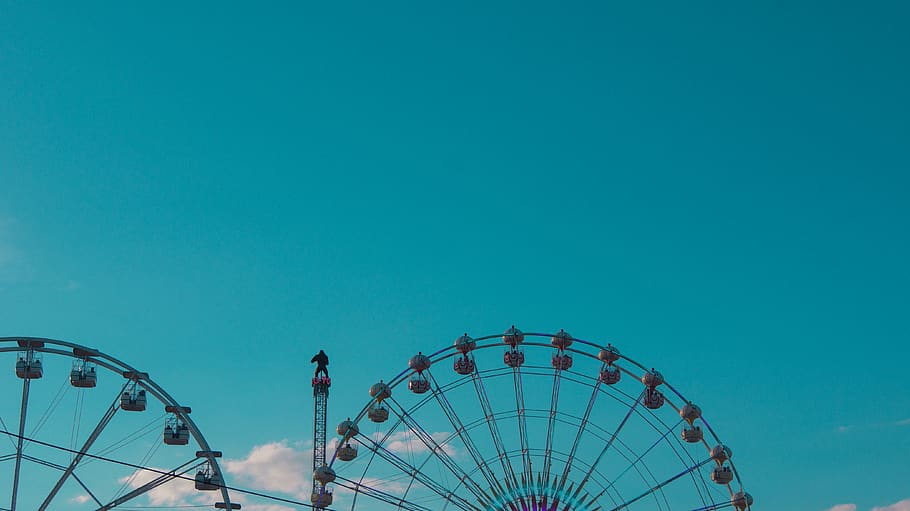 mexico, leon, fair, sky, ferris wheel, funfair, blue sky, amusement park HD wallpaper