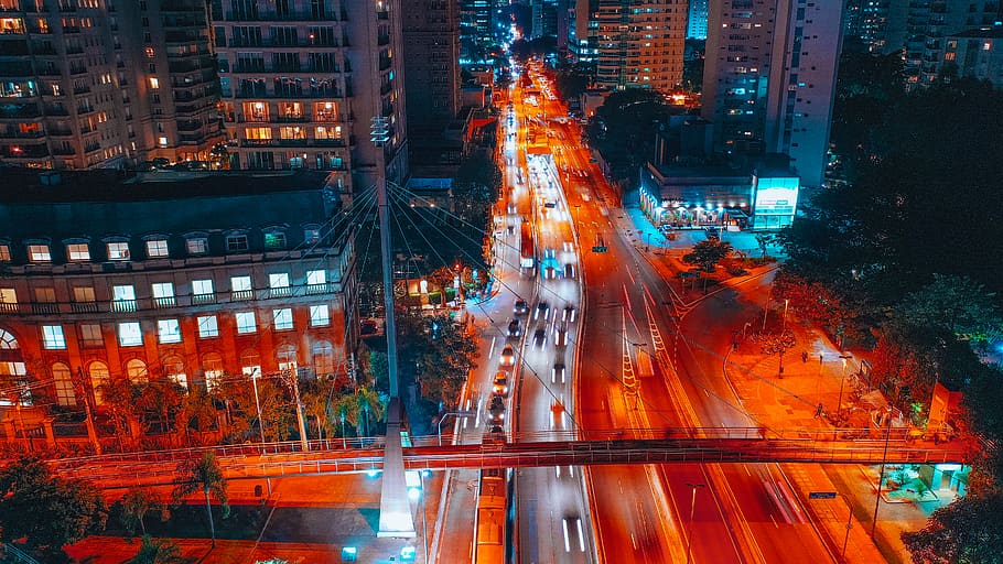 road, intersection, way, town, building, city, urban, metropolis HD wallpaper