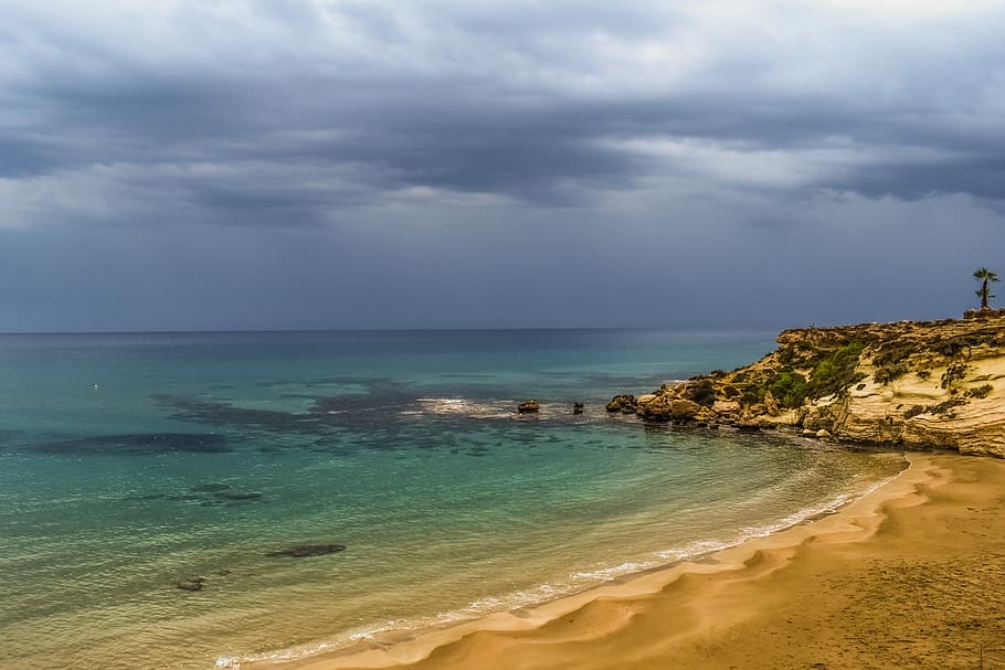 cyprus, kapparis, beach, empty, autumn, end of season, november HD wallpaper