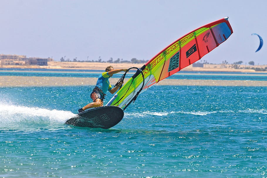 surf, surfer, wind surfing, man, sea, water, movement, water sports HD wallpaper