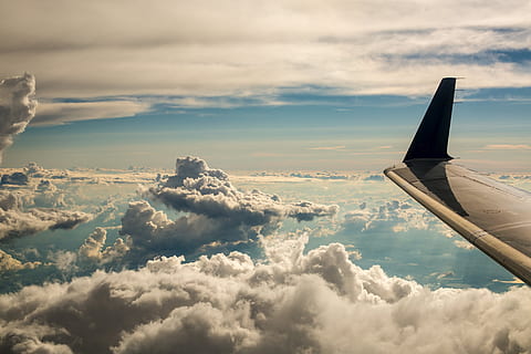 Clouds From Aircraft Window Photo, Travel, Sky, Trip, Earth, Plane HD wallpaper