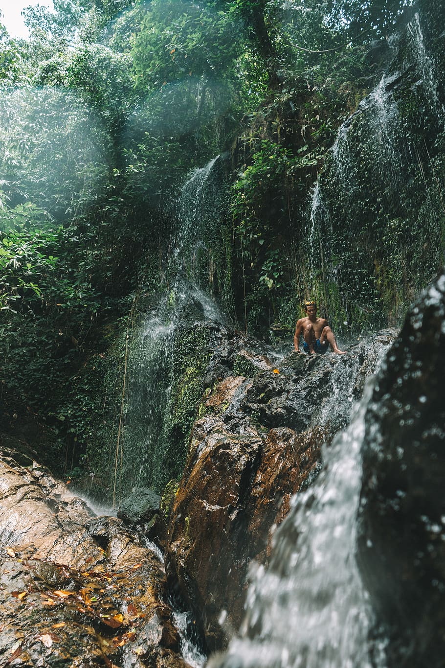 water fall, trees, forest, thailand, rock, waterfall, scenics - nature HD wallpaper