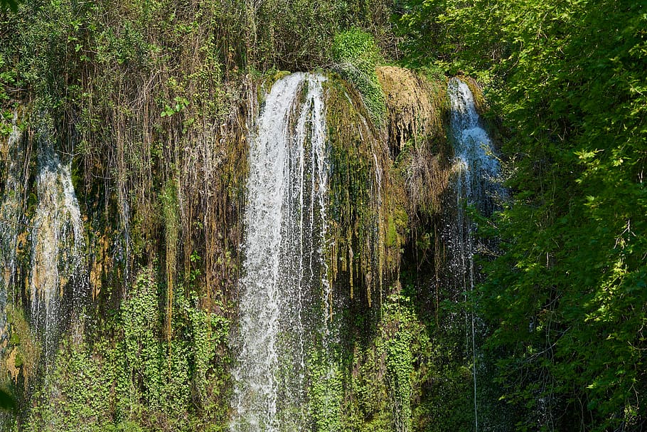 waterfall, nature, forest, cascade, dd, river, landscape, rocks HD wallpaper