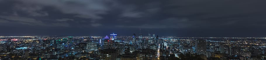 canada, montréal, chalet du mont-royal, long exposure, panorama
