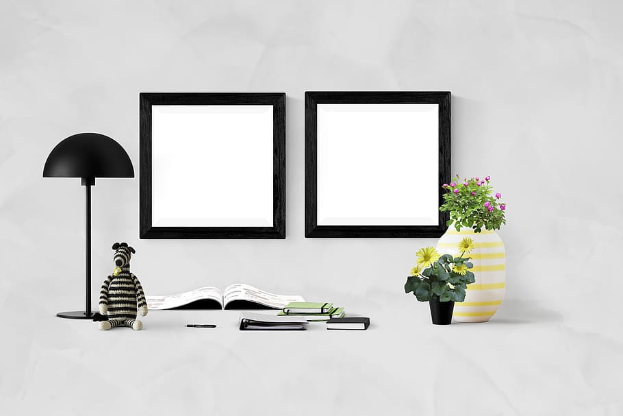 poster, wall, mockup, frame, interior, template, blank, picture, HD wallpaper
