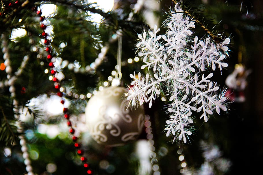decoration, new year, tree, snowflake, celebration, holidays HD wallpaper