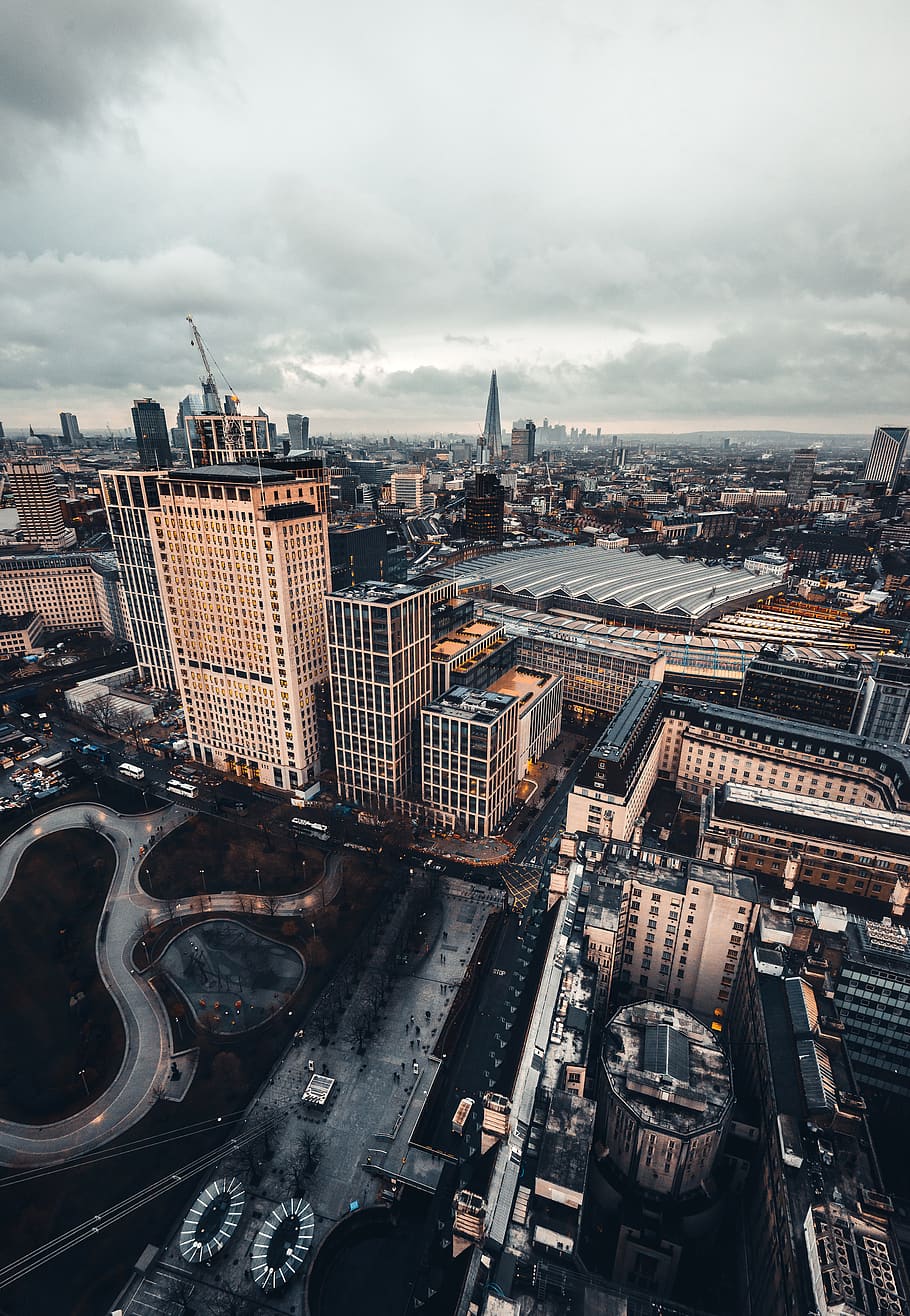 city during daytime, nature, landscape, outdoors, scenery, aerial view HD wallpaper