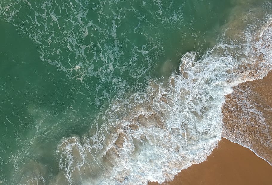 HD wallpaper: Bird's Eye View Of Seashore, beach, ocean, oceanshore ...