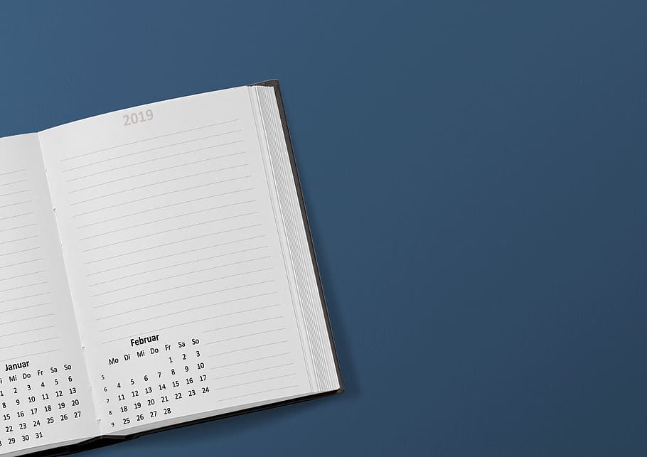 calendar, book, 2019, date, january, february, week, month HD wallpaper