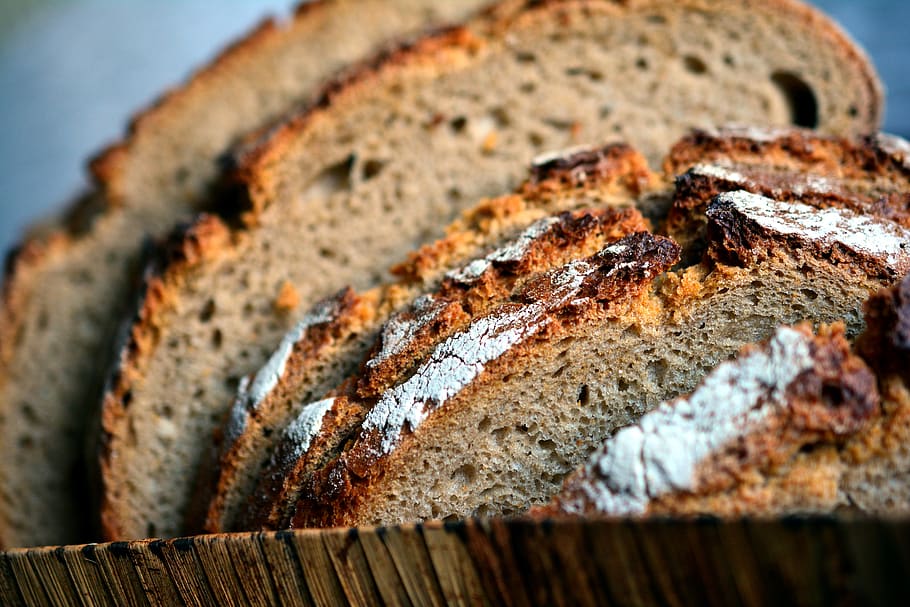 bread, farmer's bread, bread slices, eat, food, fresh, crispy HD wallpaper