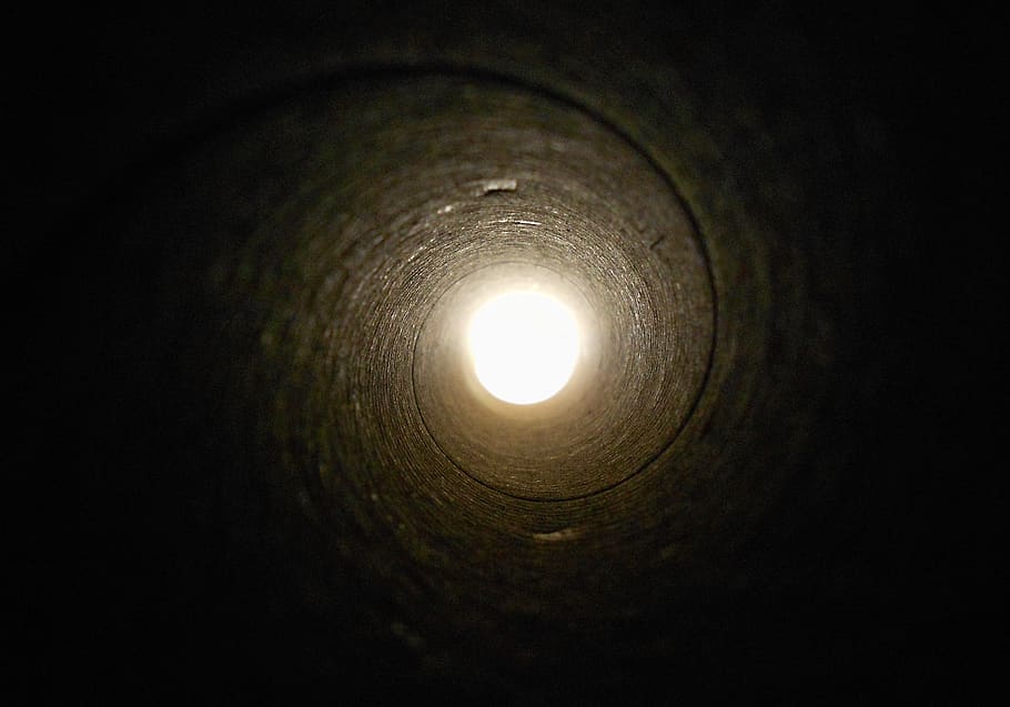 tunnel, pipe, tube, underground, construction, illuminated, HD wallpaper