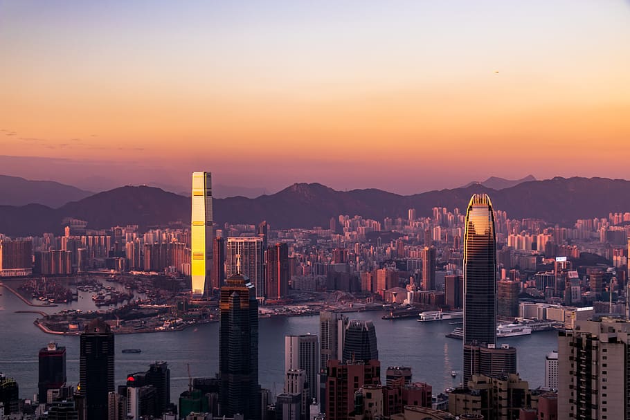 city, sunset, architecture, townscape, silhouette against the sky HD wallpaper
