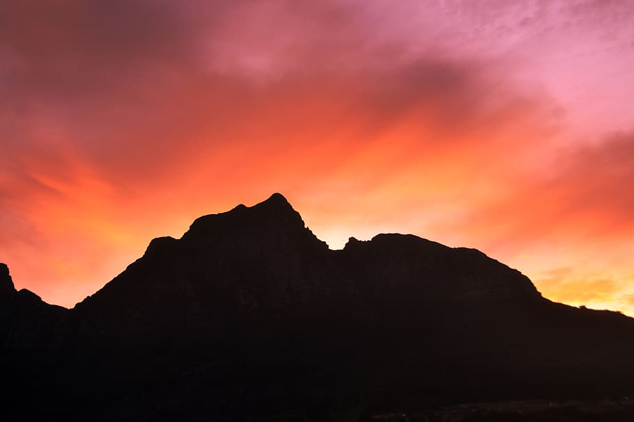 nature, landscape, mountains, summit, peaks, sky, horizon, clouds HD wallpaper